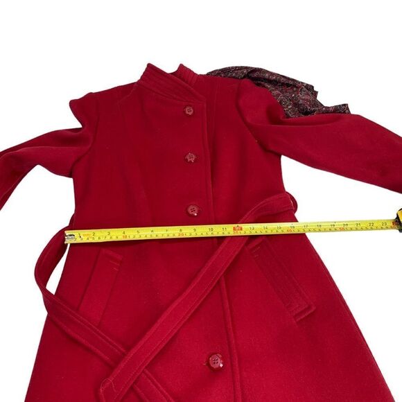 FUSHIA Red Virgin Wool Jacket with scarf - Picture 11 of 14